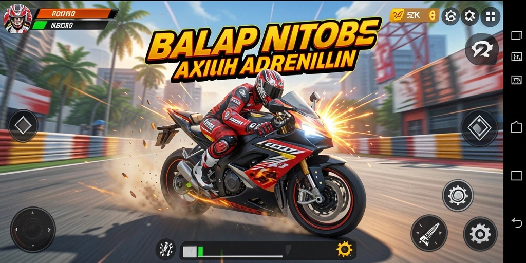 Tangkapan layar gameplay 5ZK yang menegangkan saat balapan.