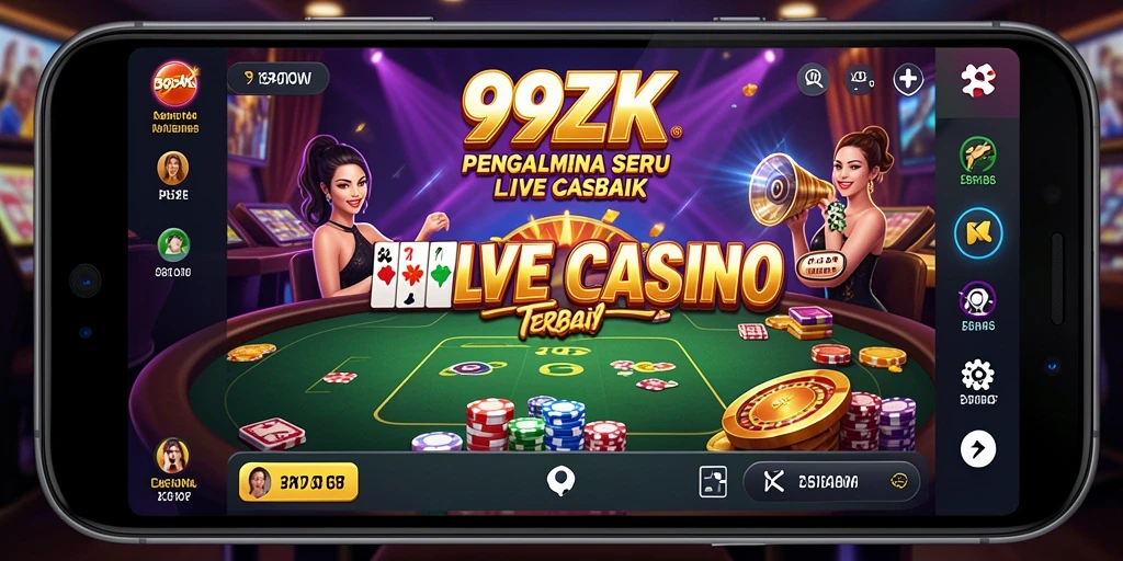 Tampilan gameplay Live Casino yang menarik di 99ZK.