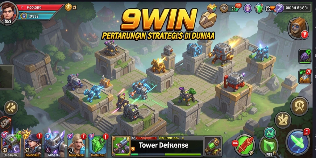 Tampilan gameplay menakjubkan di 9WIN dengan berbagai strategi menara.