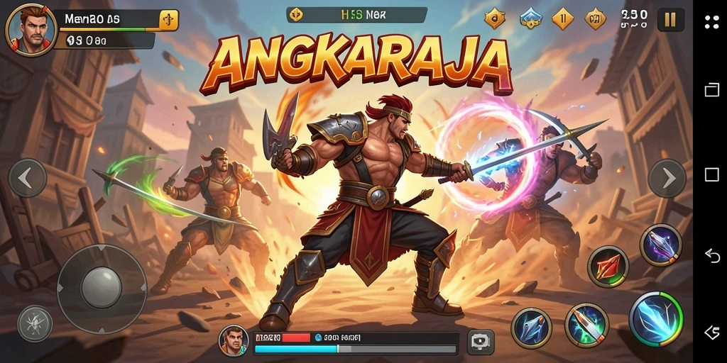 Screenshot gameplay pertarungan dalam ANGKARAJA yang mendebarkan.