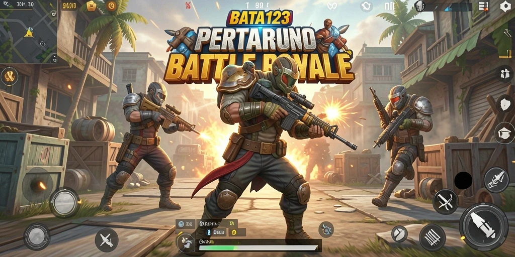 Tampilan gameplay seru dari BATA123 di medan pertempuran Battle Royale.