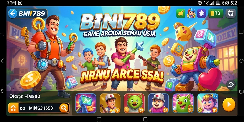 Screenshot BNI789 menunjukkan pengalaman bermain Arcade yang seru dan mendebarkan.