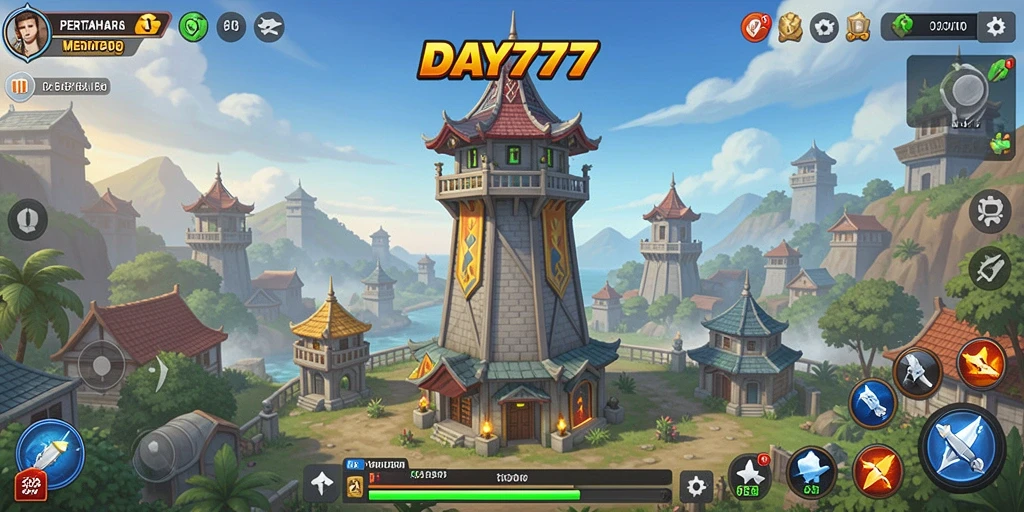 Tampilan menarik dari gameplay Tower Defense yang seru.