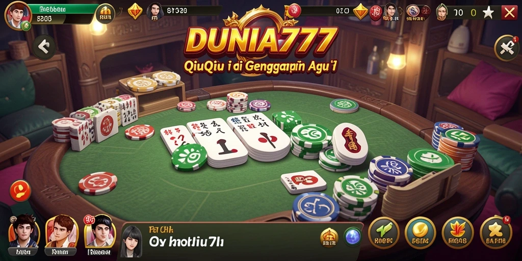 Tampilan gameplay menarik dari DUNIA777 dalam permainan QiuQiu.
