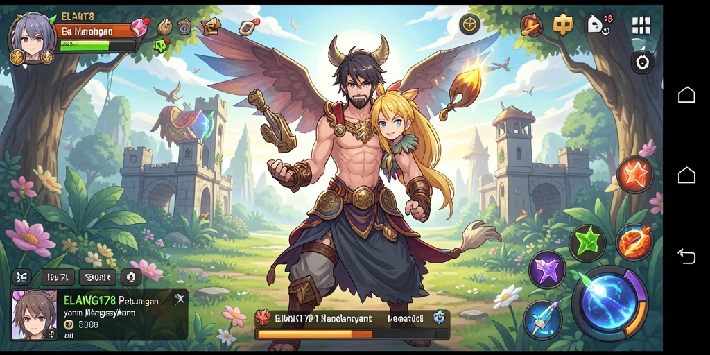 Tampilan gameplay <strong>ELANG178</strong> dalam dunia Anime yang penuh warna.