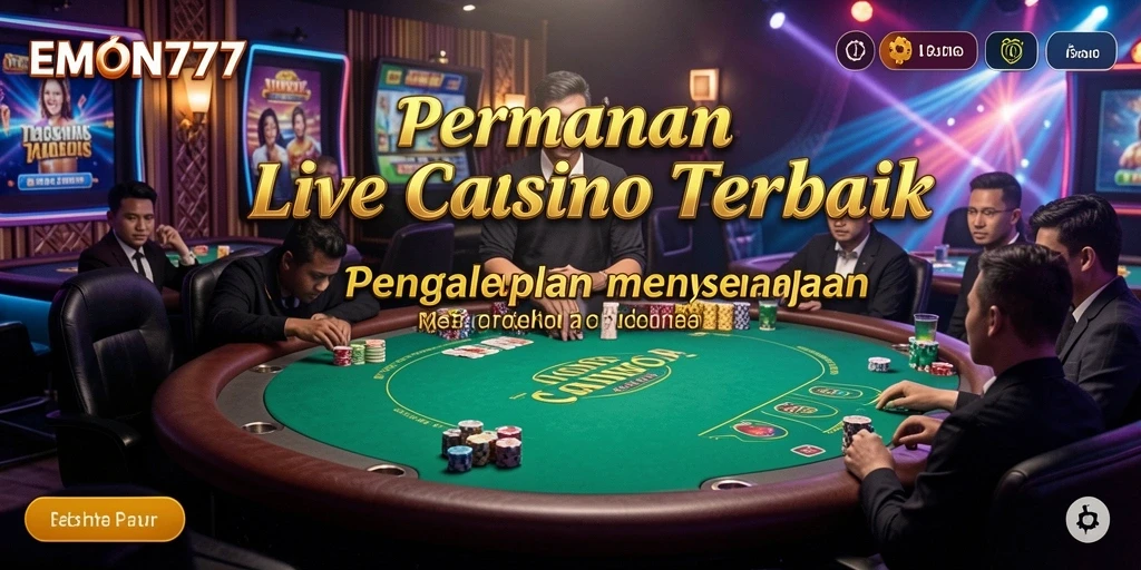 Tampilan gameplay Live Casino yang mendebarkan di EMON777.