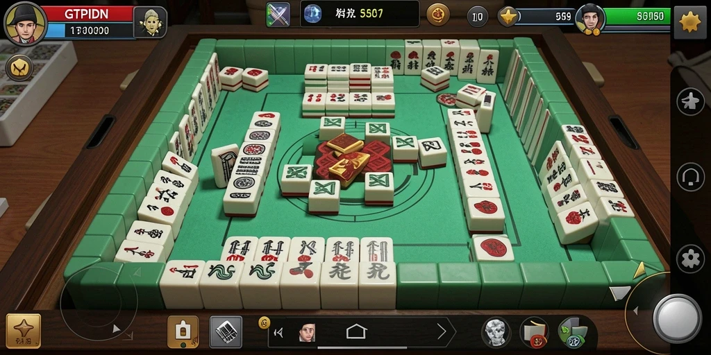 Tampilan gameplay menarik dari GTPIDN dengan desain ubin Mahjong.