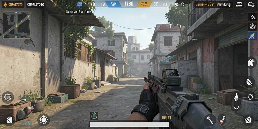 Tampilan gameplay seru dalam pertempuran FPS di ORMASTOTO.