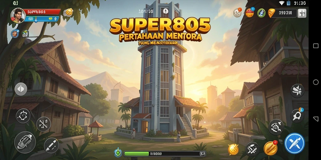 Tampilan seru gameplay Tower Defense di SUPER805.