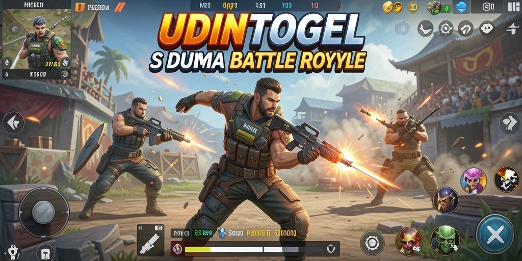 Screenshot gameplay seru dari UDINTOGEL dalam mode Battle Royale.